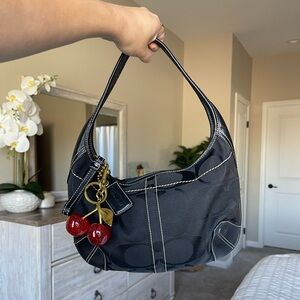 COACH Y2K Black Canvas Vintage Style Shoulder Bag